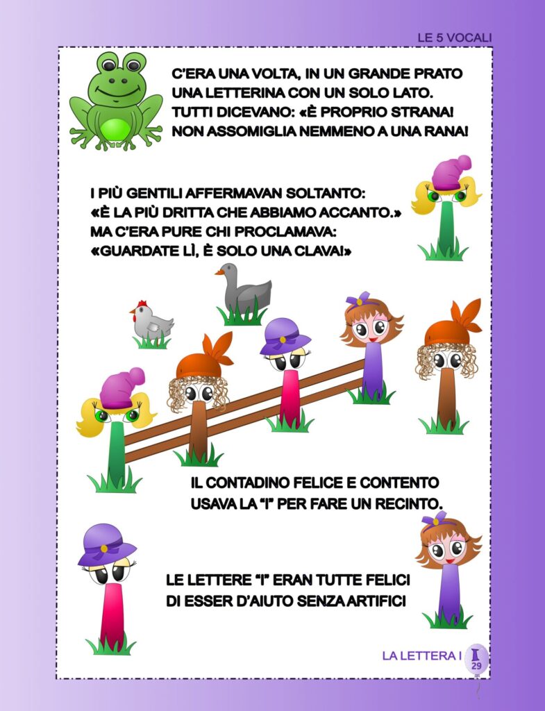 pagina del capitolo relativo alla "I": la filastrocca