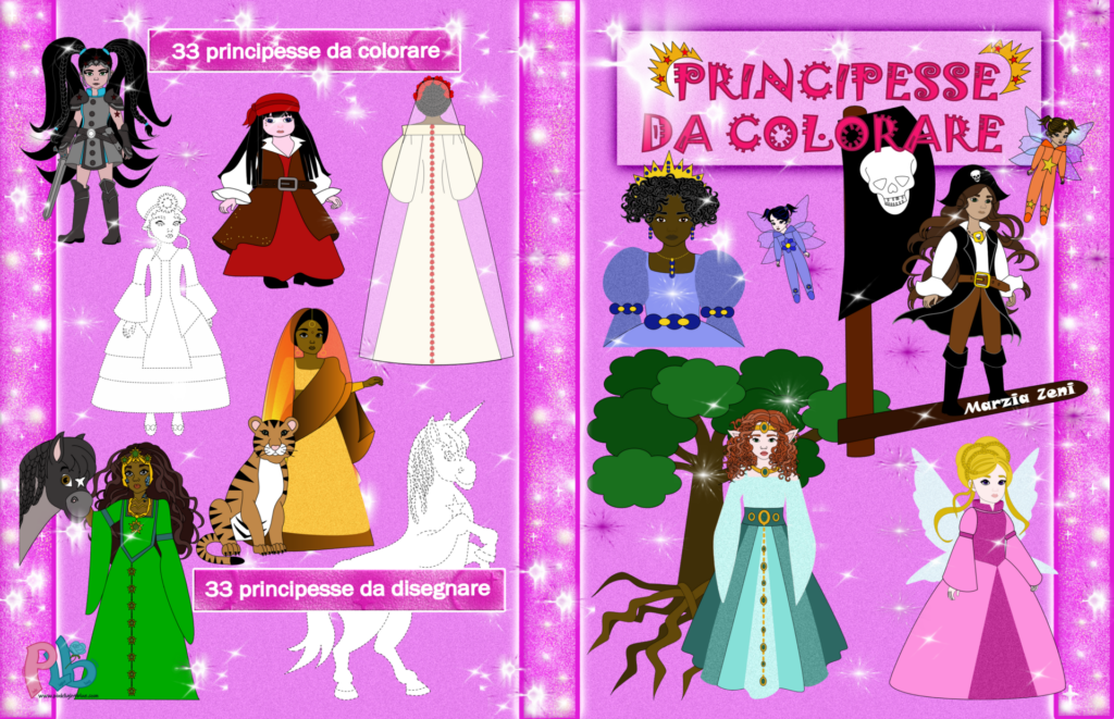 copertina del libro "Principesse da colorare"