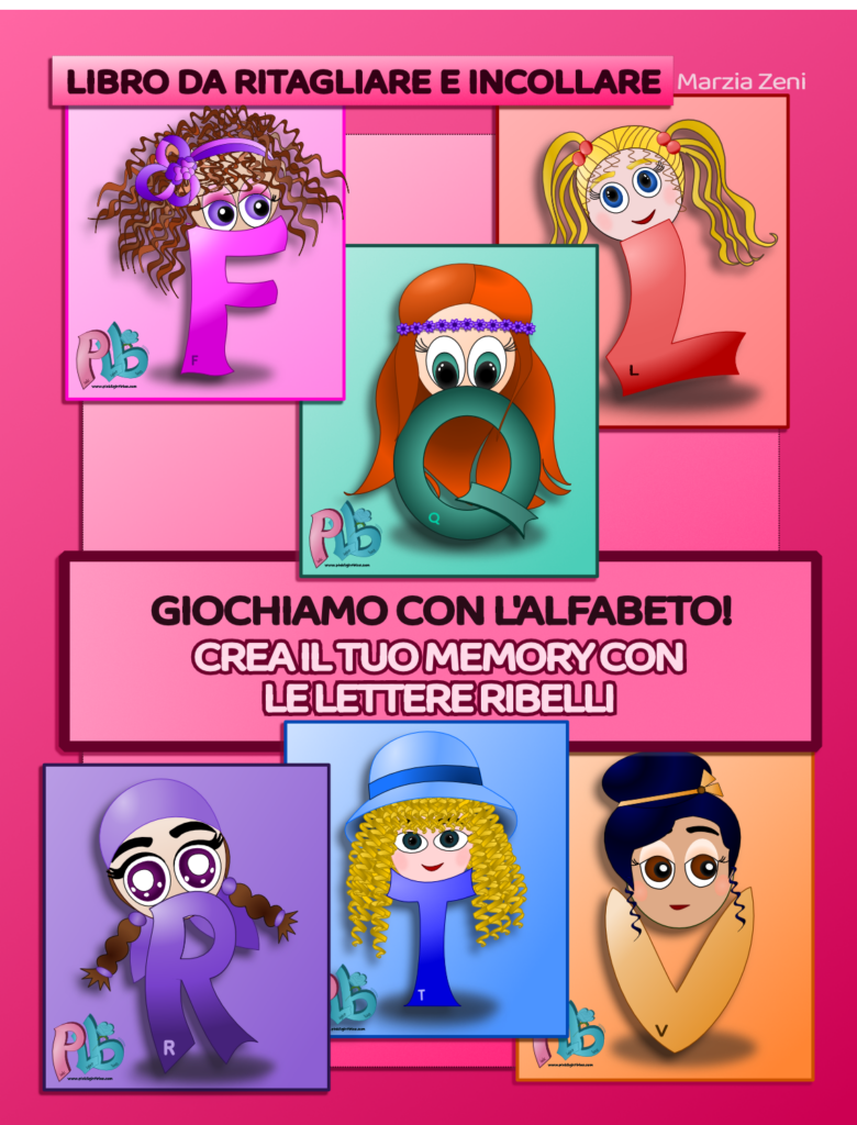 copertina libro "crea il tuo memory con le lettere ribelli"
