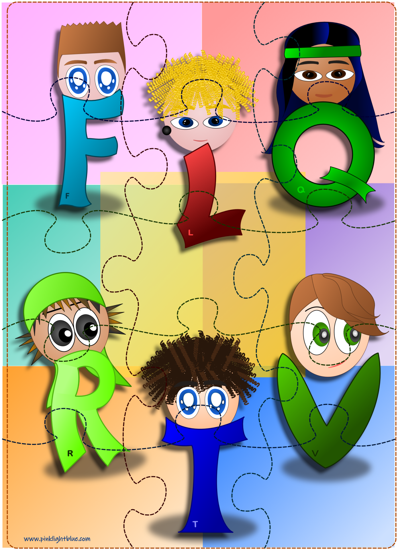 maxi puzzle lettere FLQRTV versione maschile