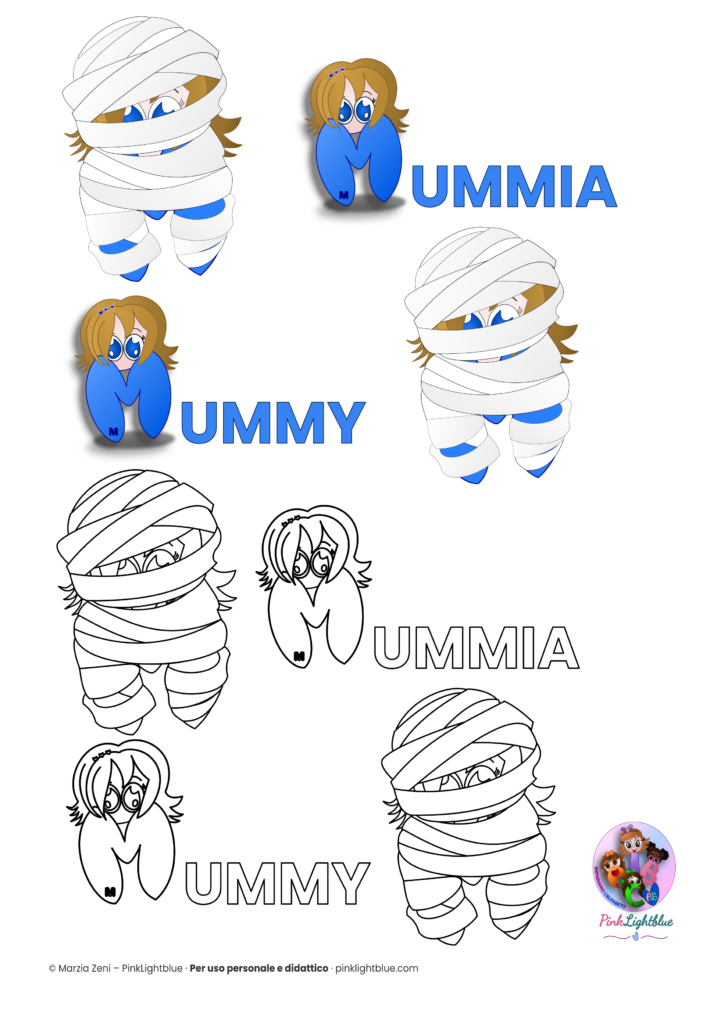 scheda da colorare: mummia/mummy