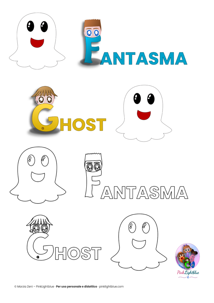 scheda da colorare: fantasma/ghost