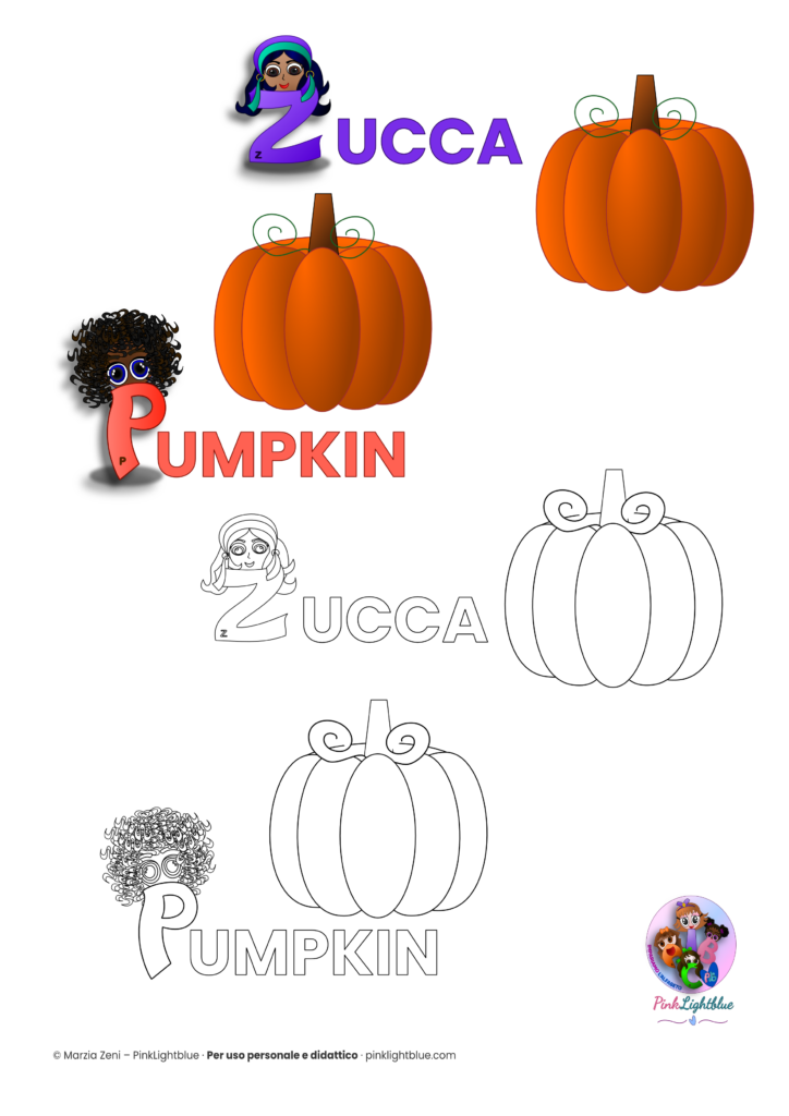 scheda da colorare: zucca/pumpkin