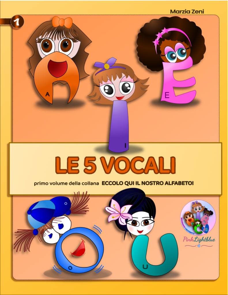 copertina del libro "Le cinque vocali" che punta alla pagina di dettaglio del libro